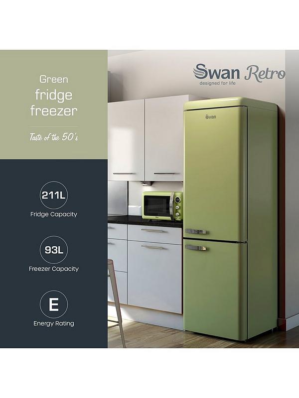 Swan SR11020GNE Retro Style Fridge Freezer - Green - Image 2